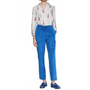 NEW VILAGALLO corduroy corded pants in cobalt blue